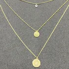 Jewlery Jewelry 2021 Jewlery Fashion Jewelry Gold Plated 3 Rows Queen Pendant Multi Layer Diamond Necklace For Women