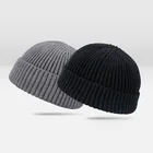 Customized Beanies Fashion Unisex Short Blank Adult Custom Logo Winter Fisherman Beanie