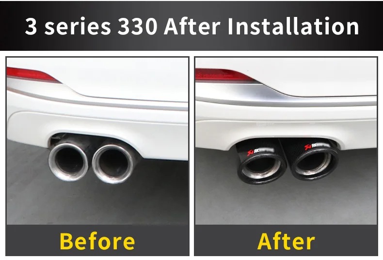 Snap installation easy installation Carbon fiber Exhaust pipe tip for Akrapovic for BMW M Series AUDI Q Series RS Series