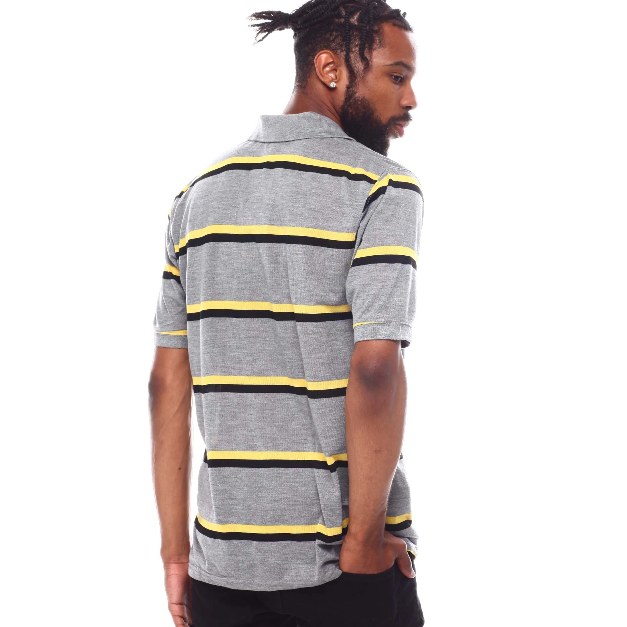 Custom Hot Selling Short Sleeve Stripe Polo T-Shirt For men