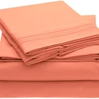 Set Fit Bed Sheet Set 4 Pieces Solid Color Fitted Bed Sheet Set