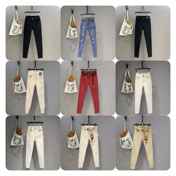 Wholesale high-quality classic women's jeans basic stretch tapered women's casual pants