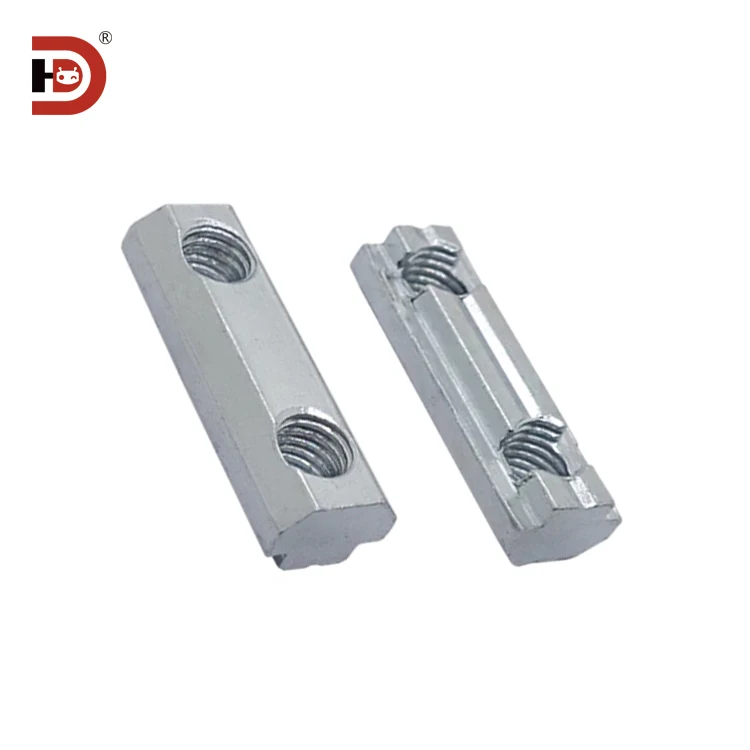 Aluminum Fastening Accessories 30/40 Double Hole 3060/4080 Slider Nut, Rectangular Boat Shaped M6/M8 Carbon Steel Material Nut details