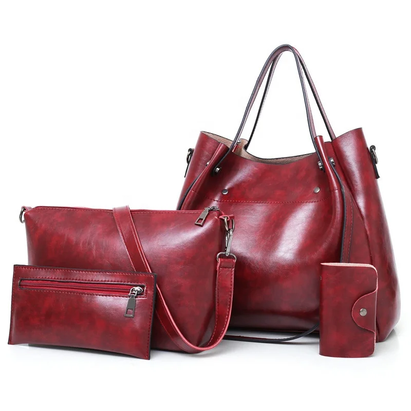 Custom Wholesale Hand Bags Shoulder Fashion Designer Luxury PU Leather Purses Tote Bags Women Ladies Handbags Set