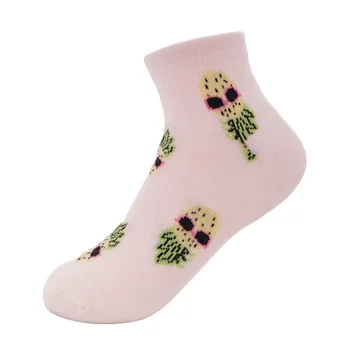 Cartoon Pineapple Cotton Breathable Ankle Socks Cute Fruit Pattern Socks for Women