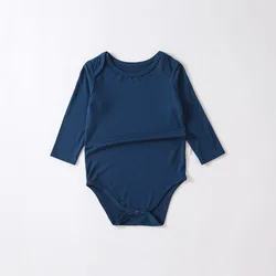 Newborn Baby Rompers Pure Color Infant Clothes for Summer Cotton Toddler Outfits for Boys and Girls Long Sleeve