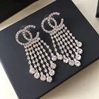 Silver Earrings 2021 Hot Sell Designer Sterling Silver Earrings Jewelry Single Letter Luxury Earrings