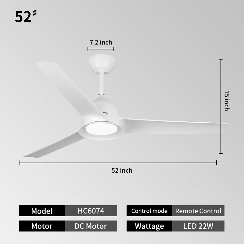 Large Ceiling Fan, 22W, LED, ABS - detail 26