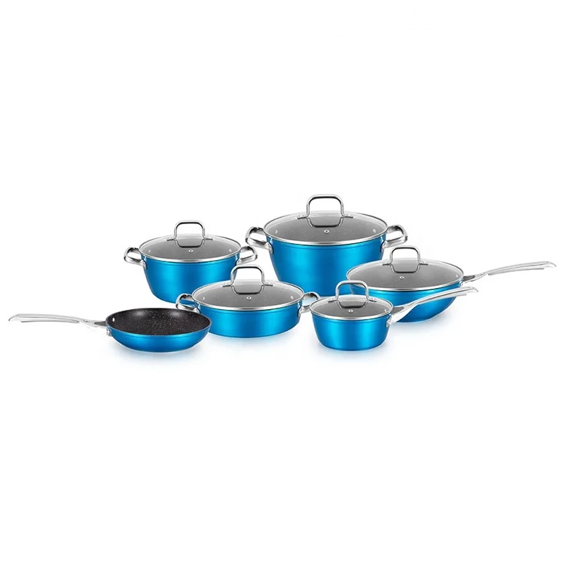cuisinart blue pots and pans