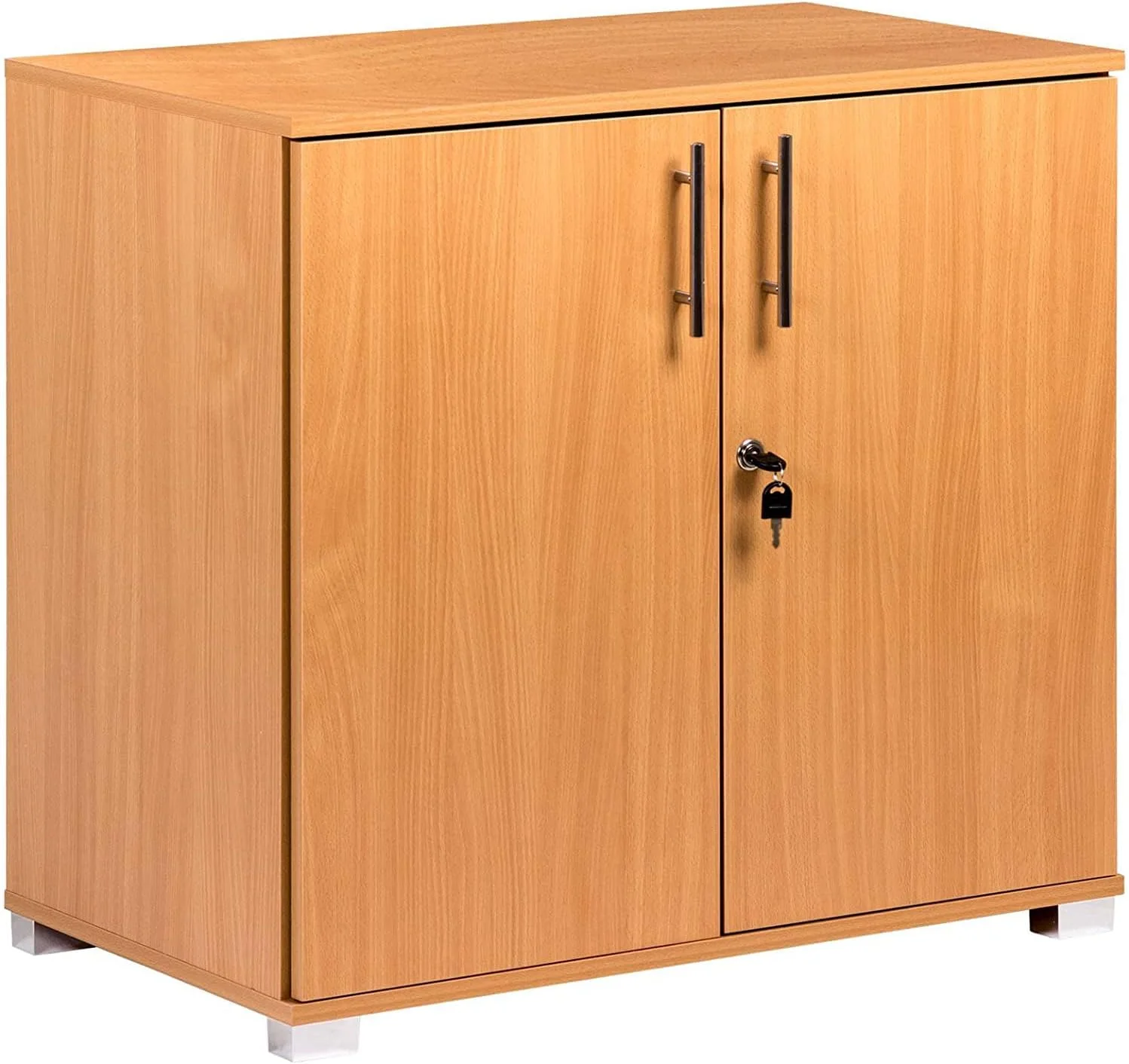 Factory Price Wooden Office Storage Cupboard Desk Height 2 Door Bookcase with Lock 75cm Tall Desktop Extension Height