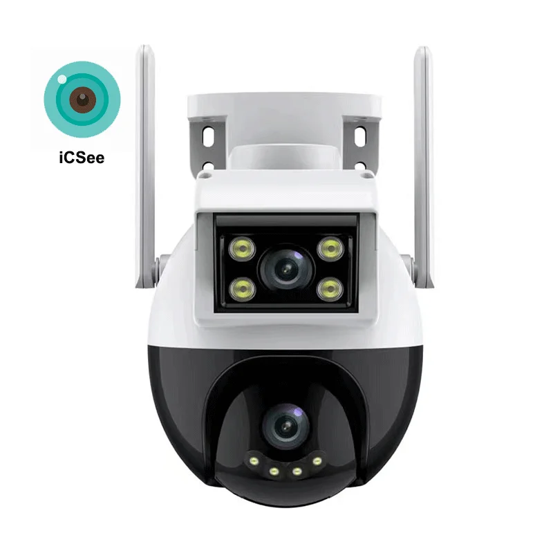 ICsee 6MP Dual Lens Network Camera PTZ Wireless Outdoor Cameras Two Way Audio Dome Security IP Auto Tracking WIFI CCTV Camera