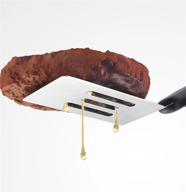 P1451 Stainless Steel Kitchen Multi-purpose Fried Fish Spatula Steak Shovel with Plastic Handle