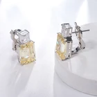 Silver Cz Stud Earring Earringssilver Silver Stones Earrings Solid Silver CZ Stone Bling Stud Earring For Wedding