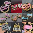 Earrings Fashion Earrings Hot Sale Letter Name Custom Earrings Bamboo Earrings Hip Hop Fashion Ins Earrings