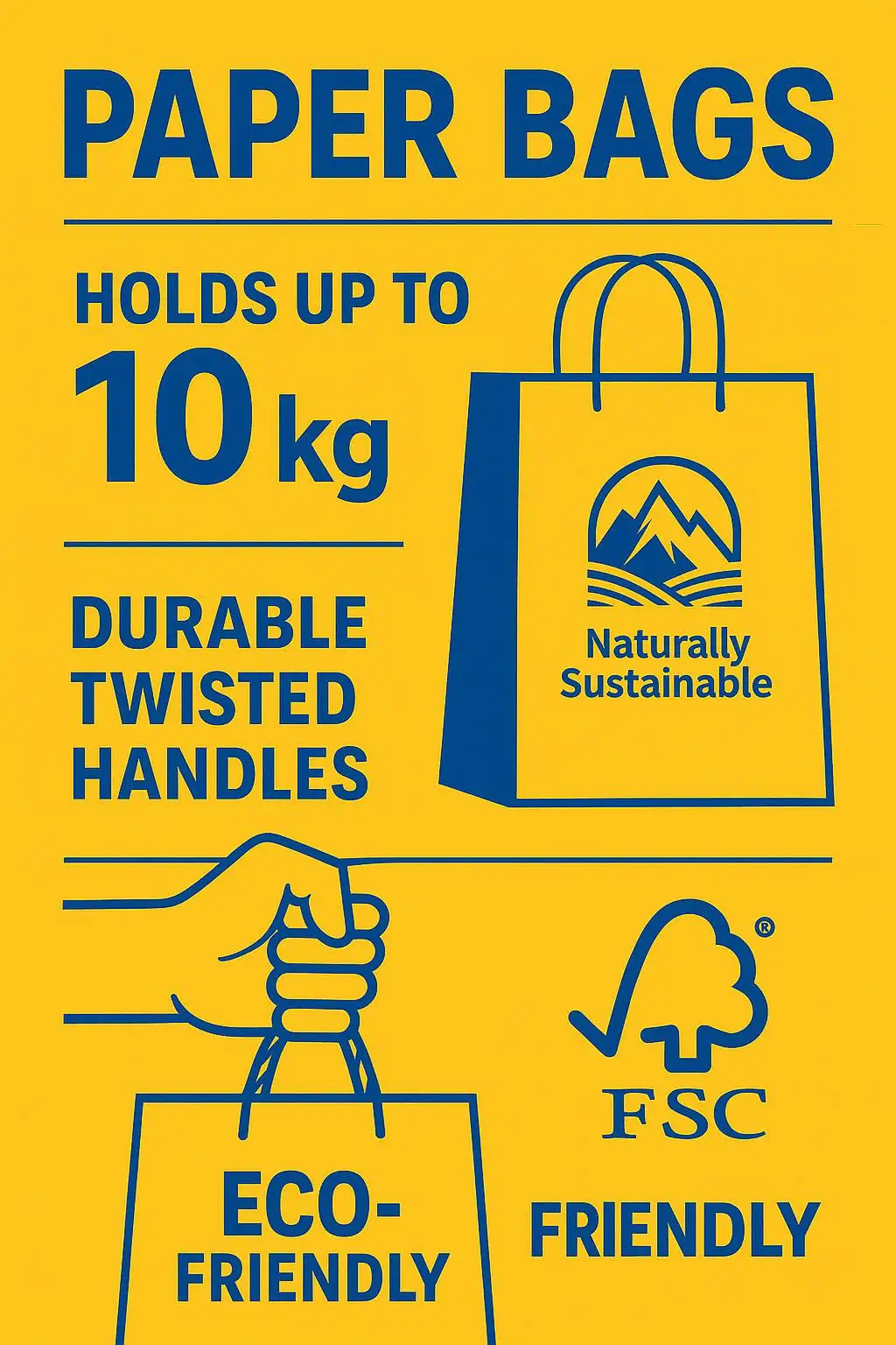 Custom Printed Biodegradable Kraft Paper Bag with Twisted Handles for Retail Shopping - detail 8