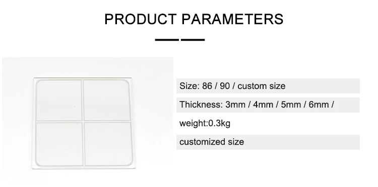 Small square tempered transparent glass panel, exquisite home decoration glass