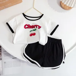 Factory direct sales 100% cotton baby girls clothes 2 pcs sets summer children clothing suits