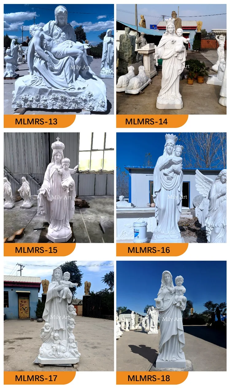 Marble Virgin Statue 