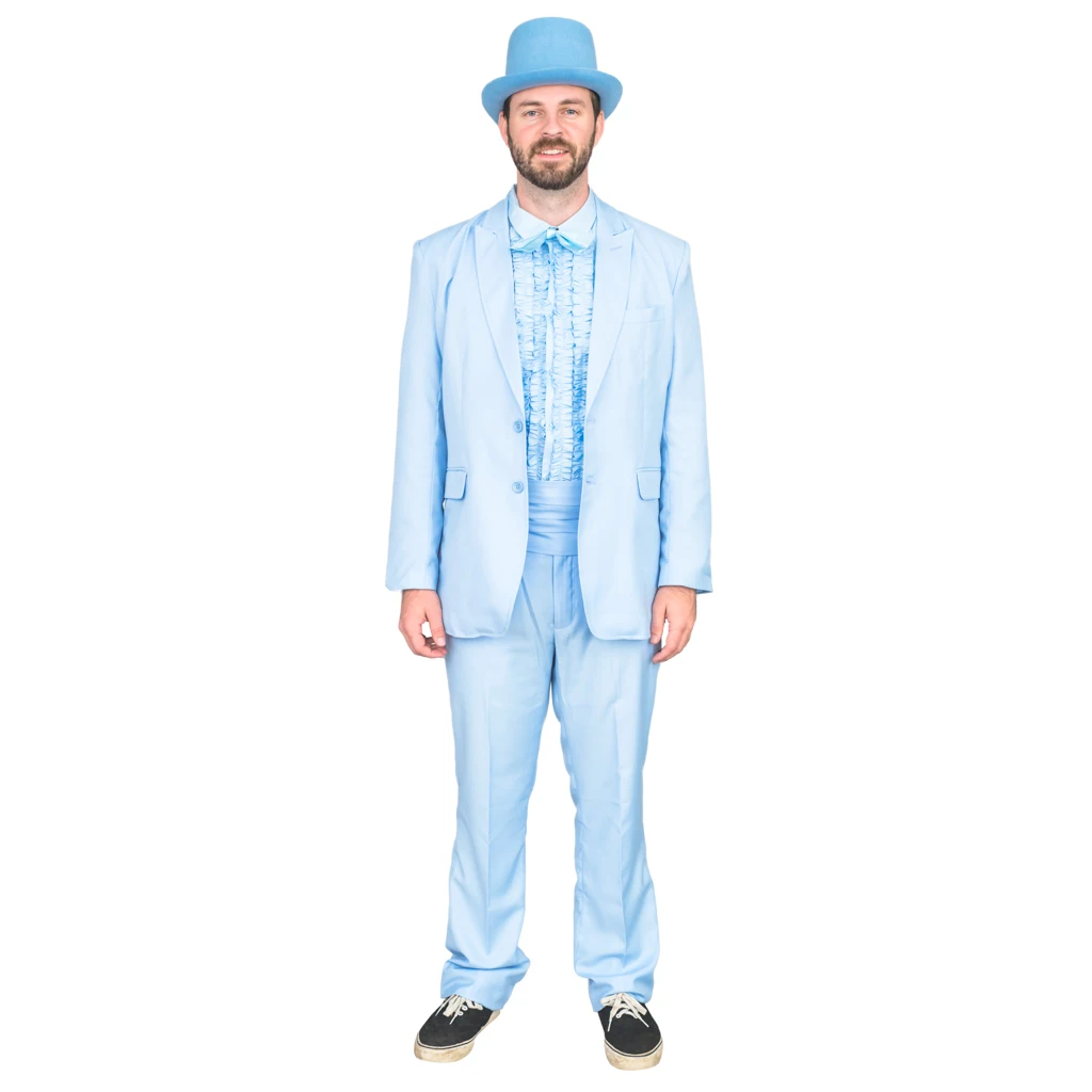 funny blue suit