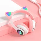 LED Cat Ear Noise Cancelling Headphones Young People Girl Headset With Mic Support TF Card 3.5mm Plug For Bluetooth 5.0