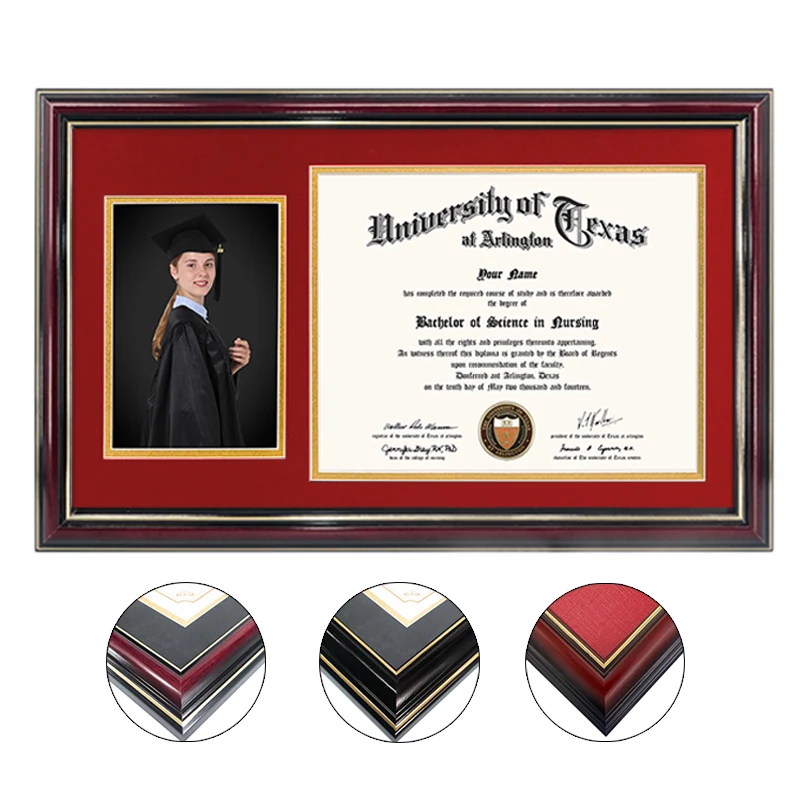 Interior Matting Configuration and Document Placement Double matting system in wood certificate frame