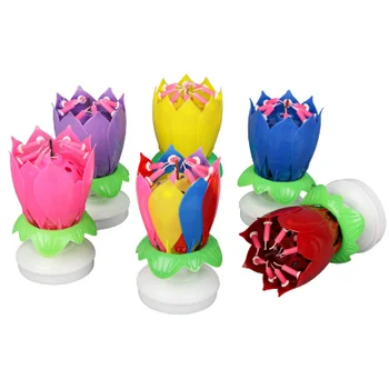 Happy Birthday Multicolor Cake Topper Musically Cake Candle Lights Opens and Spins| Musical Cake Candle