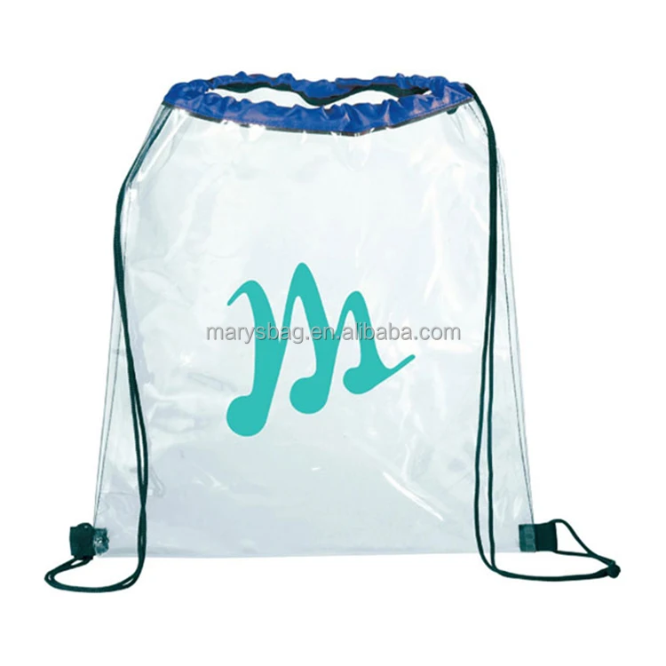 Show And Tell Clear Stadium PVC Backpack with printed logo