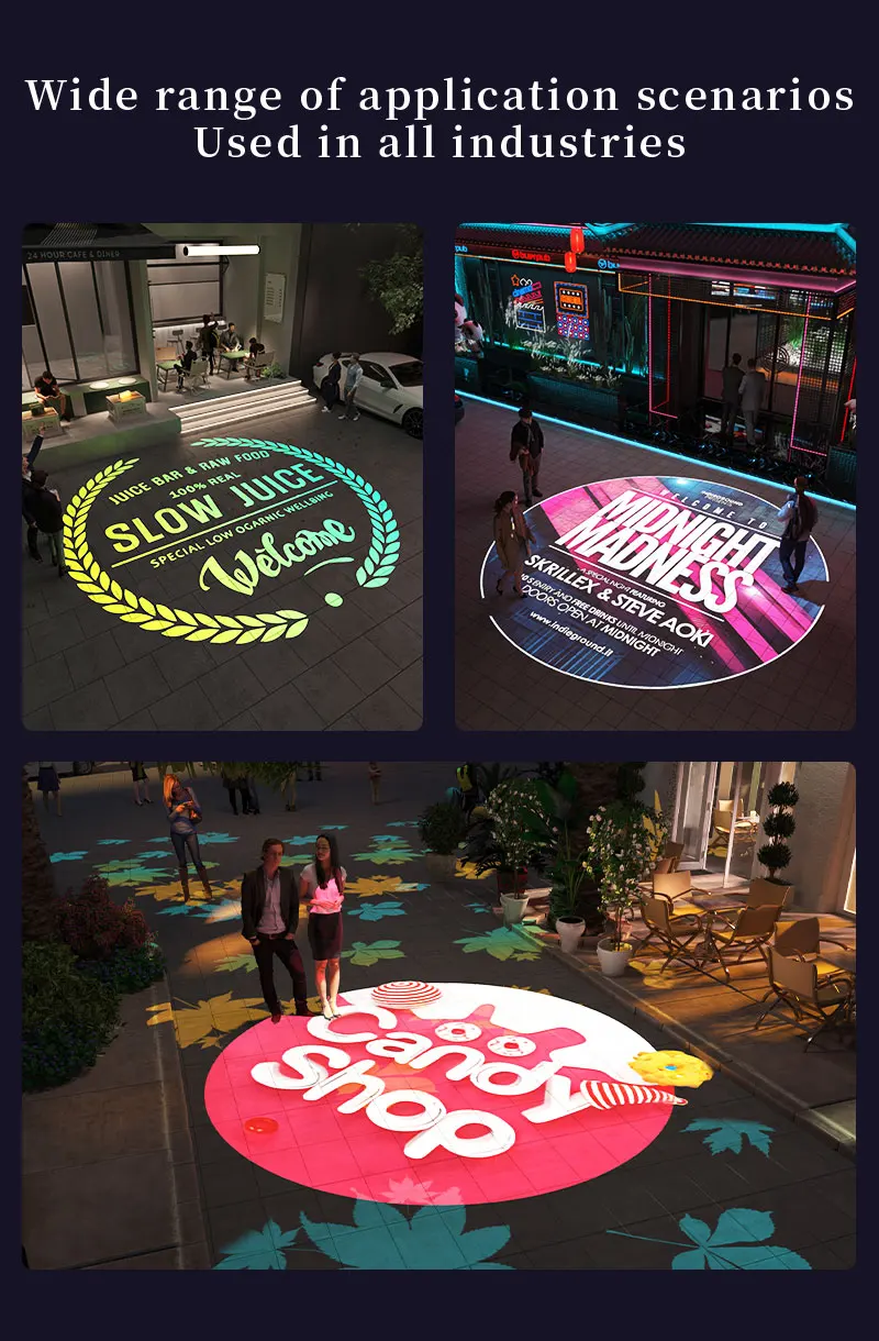 Logo Projector Free Custom Advertising Lights 100W150W Led Gobo Light Business Sign Wall Projection Lamp Outdoor Waterproof IP67