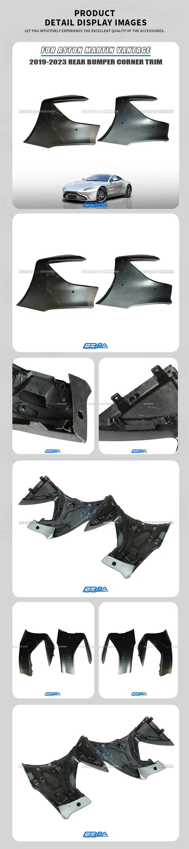 Car Accessories Plastic Left Rear Bumper Corner Cover For Aston Martin Vantage 2019-2023 KY73-15A281-AF Rear Bumper Corner Guard details