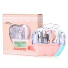 Nail Manicure Set Professional Lameila 9 Pcs Professional High Quality Apple Shaped Box Stainless Steel Pink Nail Clipper Manicure Set Wholesale F0130