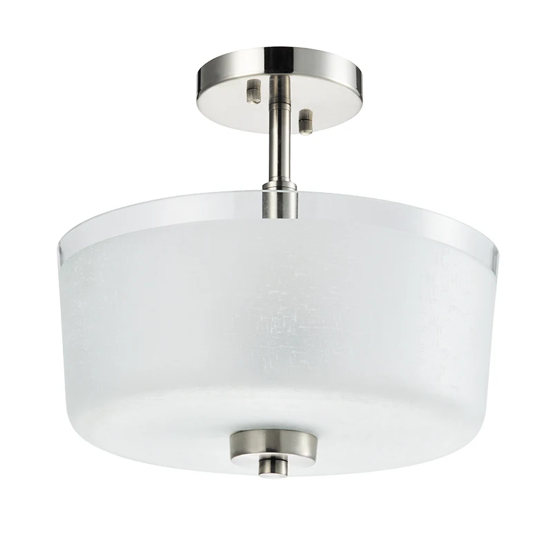 Hotel LED lighting modern silver or antique brass finish ceiling lamp driverless ceiling lighting metal glass lampshade