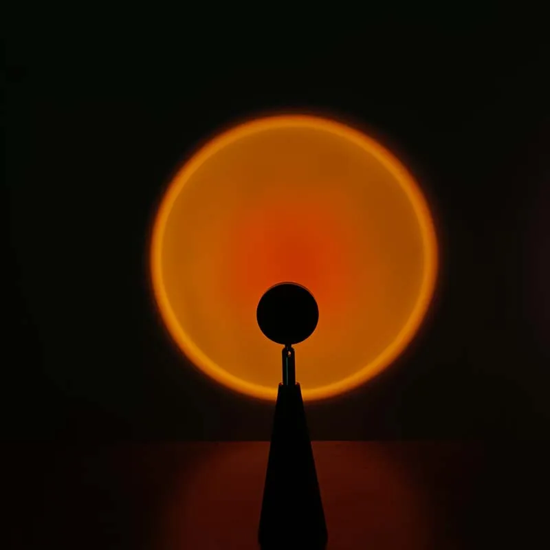 Cross-border modern led rgb colorful home decorative sunset lamp rainbow projection lamp atmosphere cone table lamps lamparas