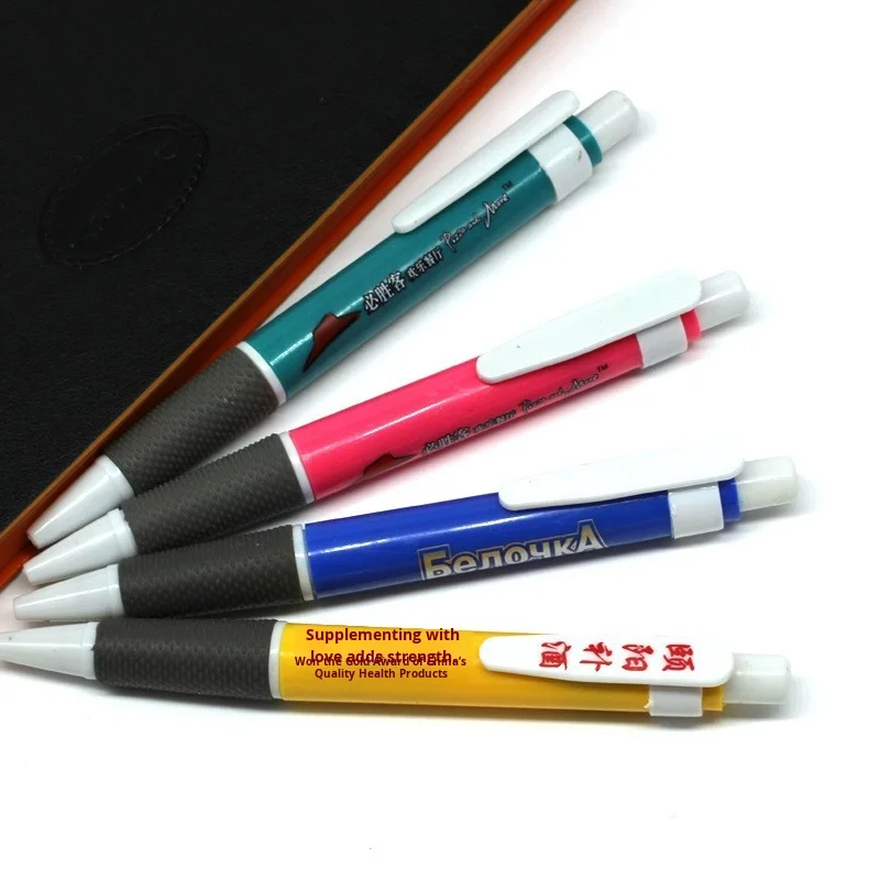 Wholesale Custom Logo Advertising Ballpoint Pen Simple Press Design with Plastic Material for Stationery Supplies and Gifts