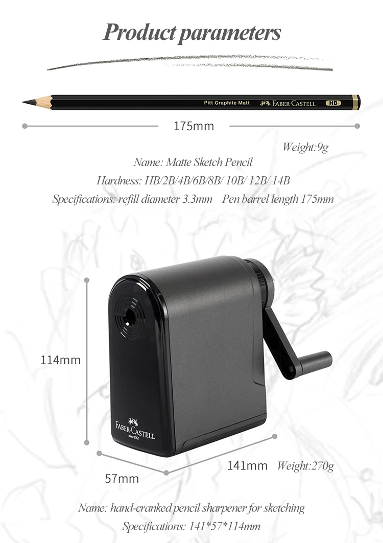 Faber-Castell Matte Sketch Pencil Art Graphite Pencils For