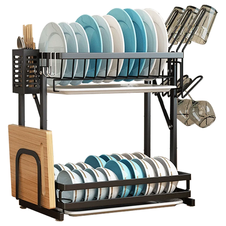 drying with tray 2 tier foldable bowl folding wall mounted stainless steel over the sink hanging dish rack kitchen dirh racks