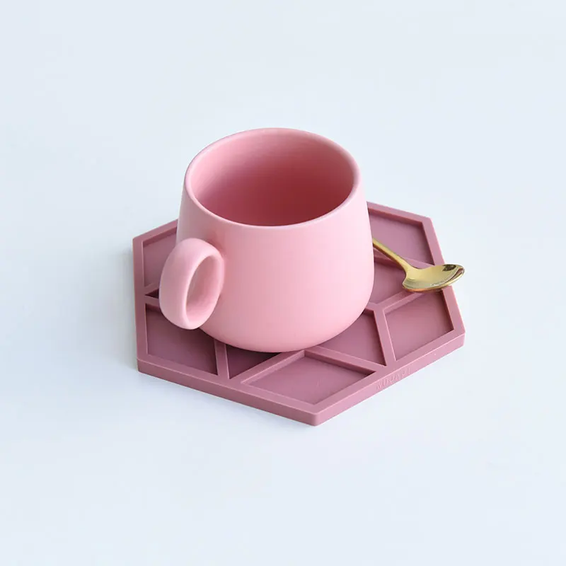 product bulk kitchen coffee cup beer tea heat custom cute shaped silicone silicon coasters for drink design custom pvc rubber gift set-1