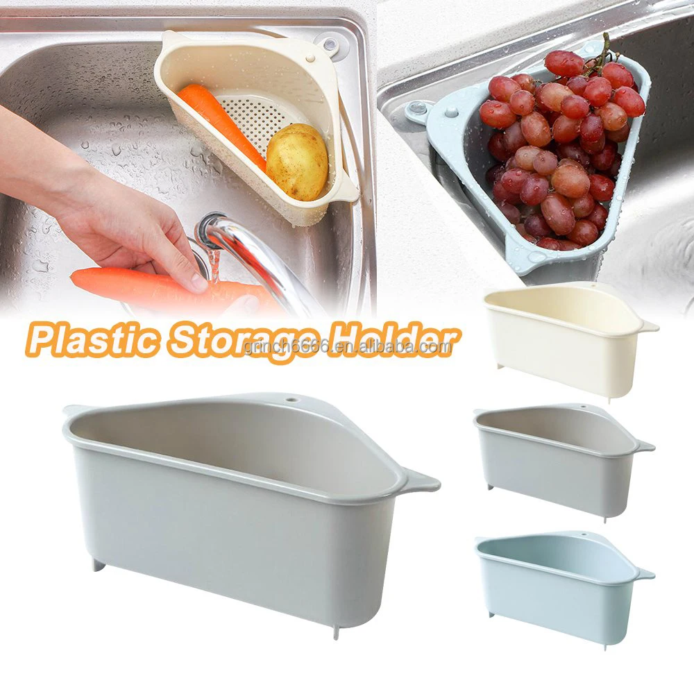 2025 Suction Cup Drain Basket Plastic Storage Holder Multifunctional Drain Shelf