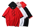 T-shirt Short T Shirt Custom Hip Hop T-shirt Men Printing Hooded Casual Short Sleeve T Shirt With Cap