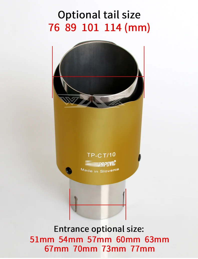 High Performance Universal Exhaust Muffler Gold Exhaust tips Auto Accessories Exhaust Tail Pipe