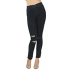 Pants Jeans Hot Selling Cheap Ladies High Rise Skinny Pants Woven Denim Jeans With Destroy Wash