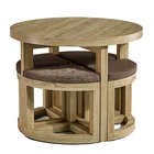 Seats Table Hot Selling Product 4 Seats Small Spaces Round Oak Dining Table Chairs For Kitchen