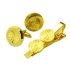 China Manufacturer Supplier Designer Blank Metal Gold Tie Clip And Cuff Links Custom Logo 2021 Promotional Gift