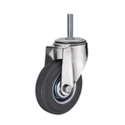 Gray Wheels Wheel Castor Wheel 11 Threaded Stem Gray Rubber Swivel Caster Wheels Industrial Castor Wheel