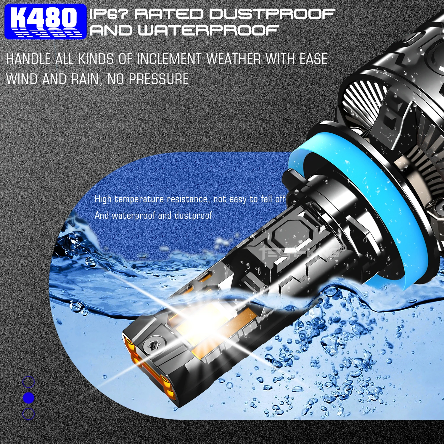 TECH-KING New Product K480 300W Car LED Headlight Bulbs 4575 Wick Universal H4 H11 9005 9006 9012 Canbus H7 H1 LED Headlight