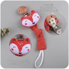 2022 New Design Baby Pacifier Chain Cotton Nipple Holder Fox Animal Teething Toys Accessories