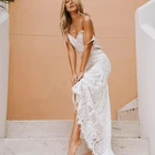 Gowns Dress Custom Bridal Gowns Wedding Dress Lace Floral V-neck Bodycon Mermaid Hem Ladies Elegant Maxi Dress