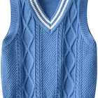 Vest Boys Japanese Custom Color Yellow School Sweater Girl Vest Uniform Casual Vest For Boys