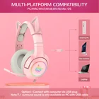 Headsets Free Sample Onikuma K9 Pink Cat Ear Gaming Headphones For Laptop PC Mobile Headsets For Wholesale