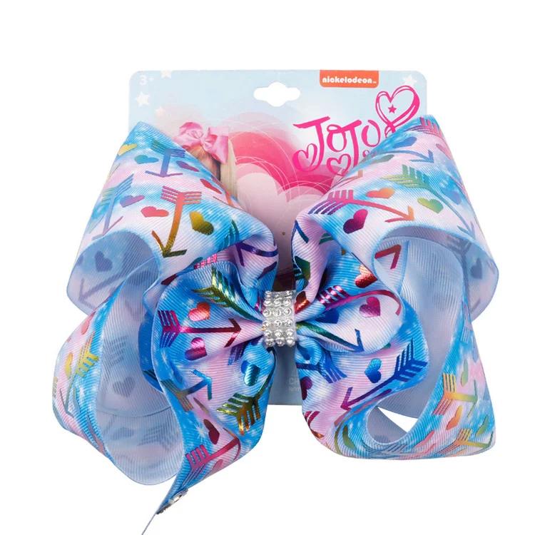 8inch Hot Selling JOJO Sweet Bowknot Hair Clips Handmade Bows Hairpin Hair Grips For Children