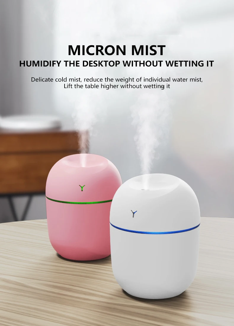 Portable Mini Aroma Diffuer 220ml Cool Mist Humidifier Usb Personal